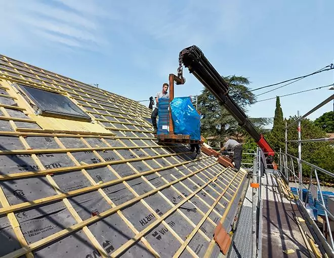 Chantier de couverture à Paris